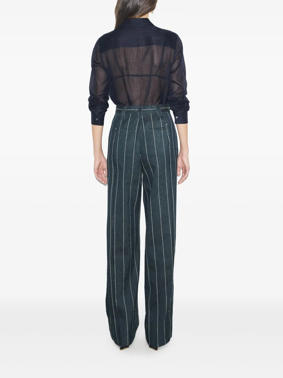 pinstripe button-up shirt