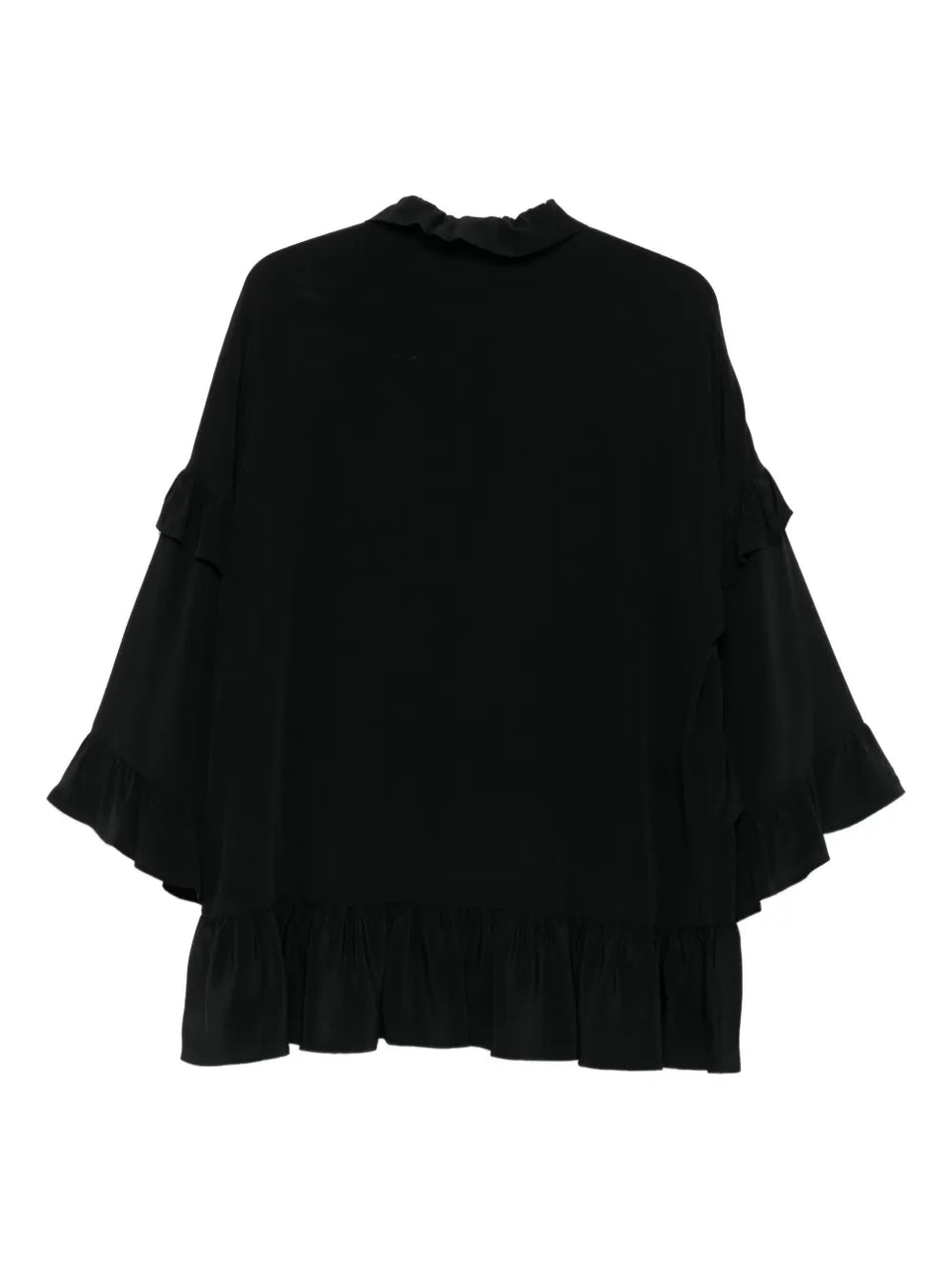 ruffled tie-neck top