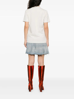 graphic-print layered mini dress