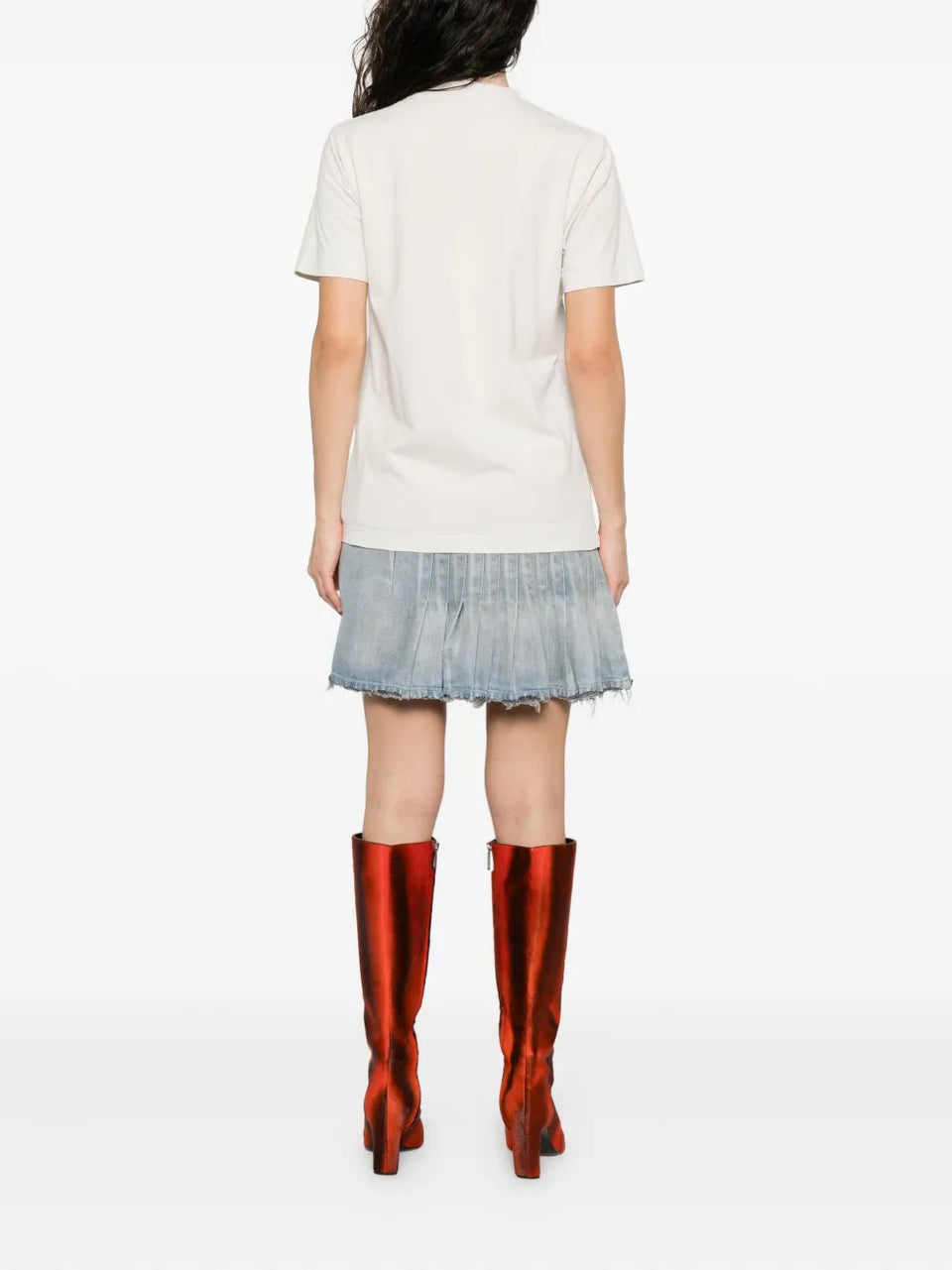 graphic-print layered mini dress