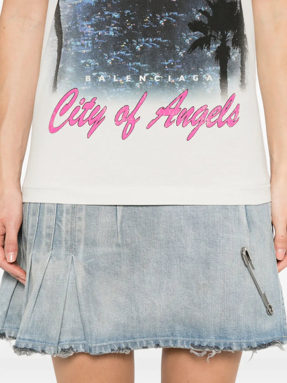 graphic-print layered mini dress