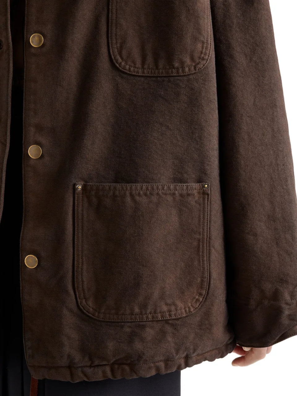 leather-collar canvas jacket