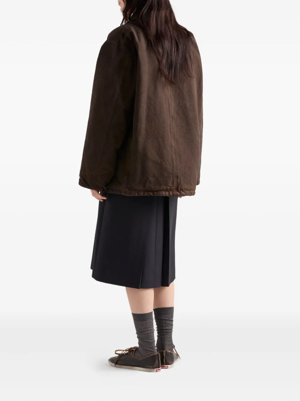 leather-collar canvas jacket