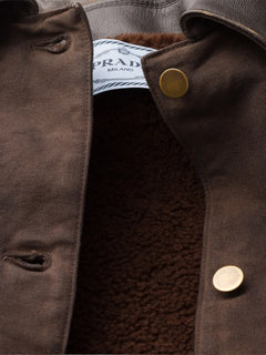 leather-collar canvas jacket