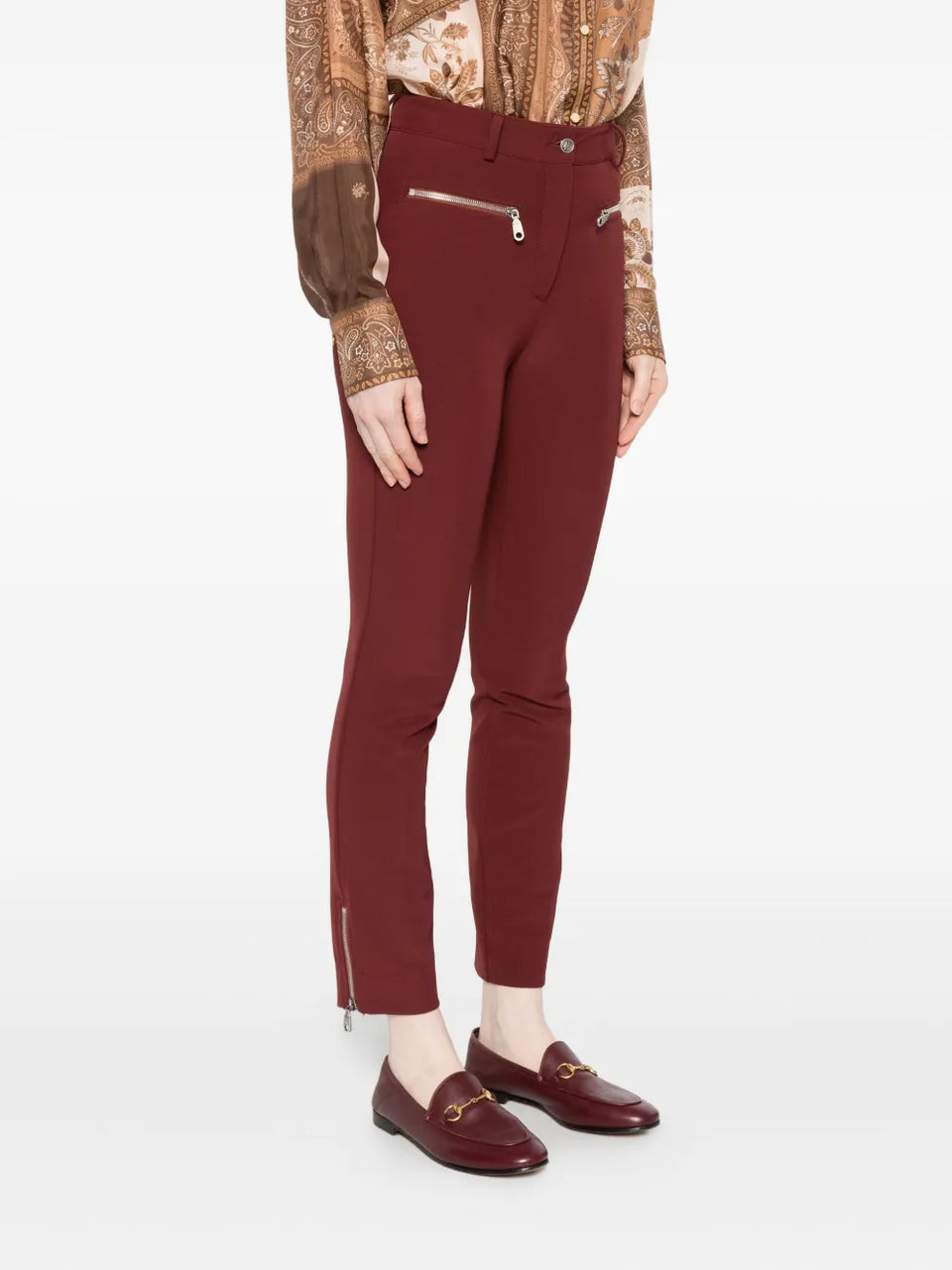 zip-detail trousers