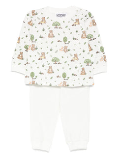 bear-print trousers set