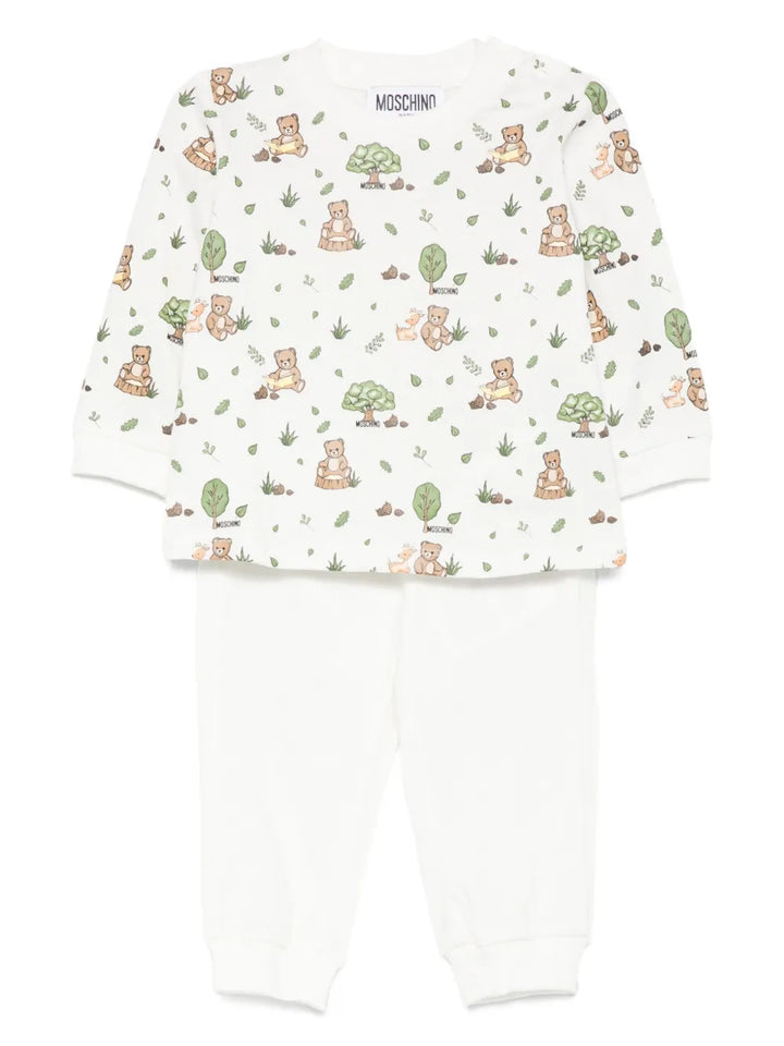 bear-print trousers set
