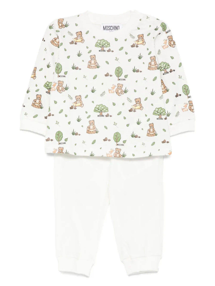 bear-print trousers set