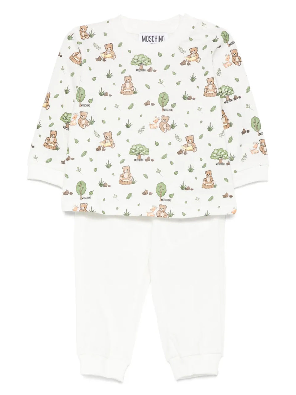 bear-print trousers set