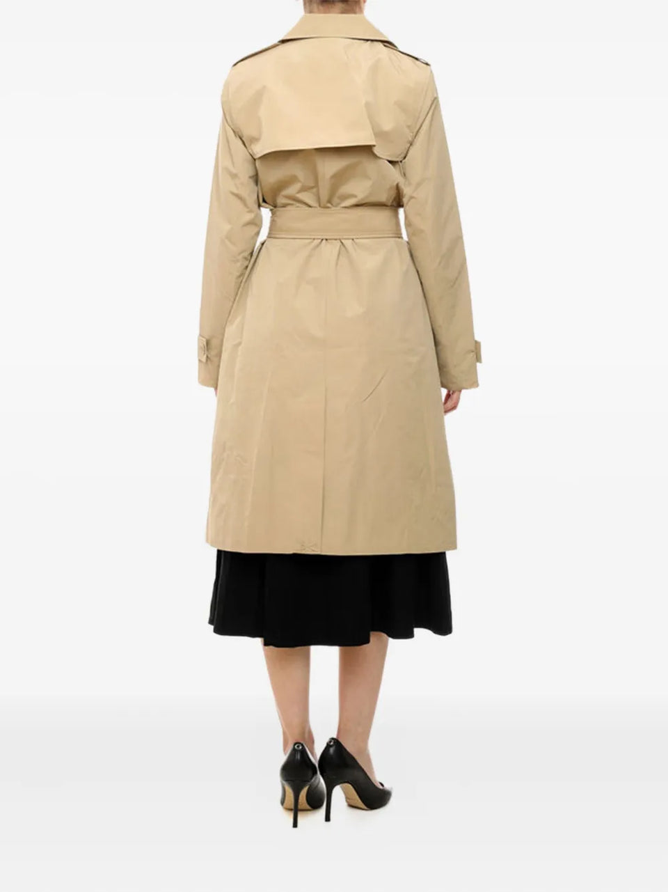 belted double-breasted trench coat
