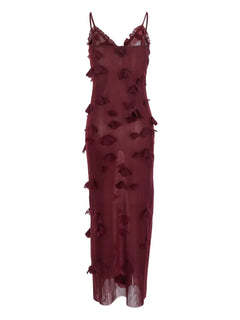 butterfly-embellished slip dress