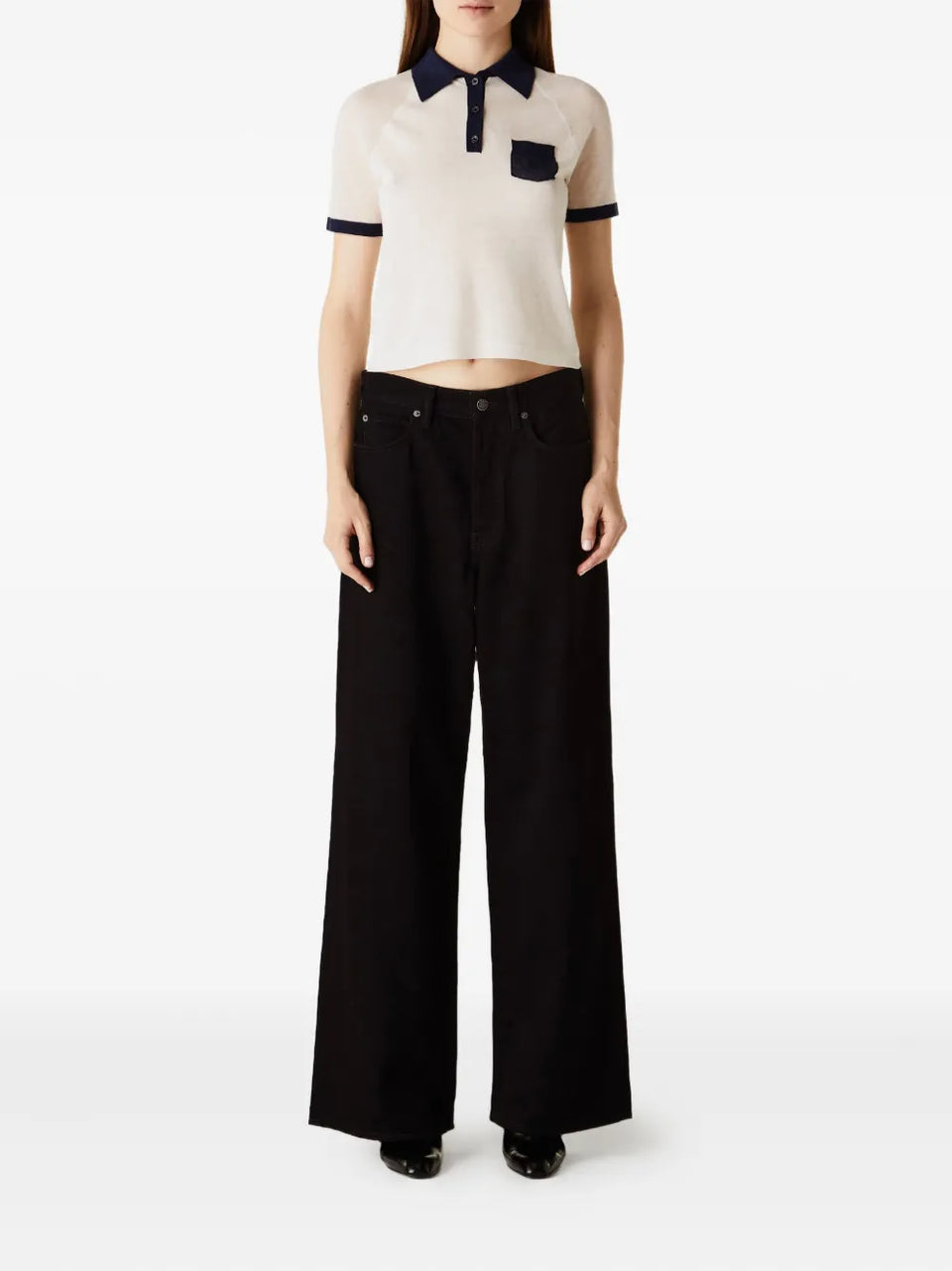 short-sleeve pocket polo top