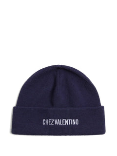 Chez Valentino knitted wool beanie
