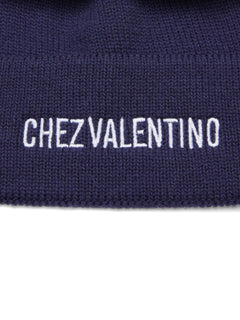 Chez Valentino knitted wool beanie