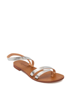 metallic flat sandals
