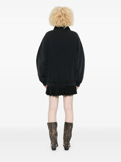 embroidered pleated mini dress