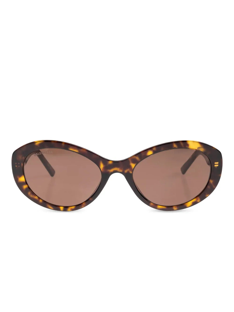 oval-frame tortoiseshell sunglasses