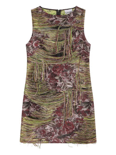 tapestry fringed mini dress