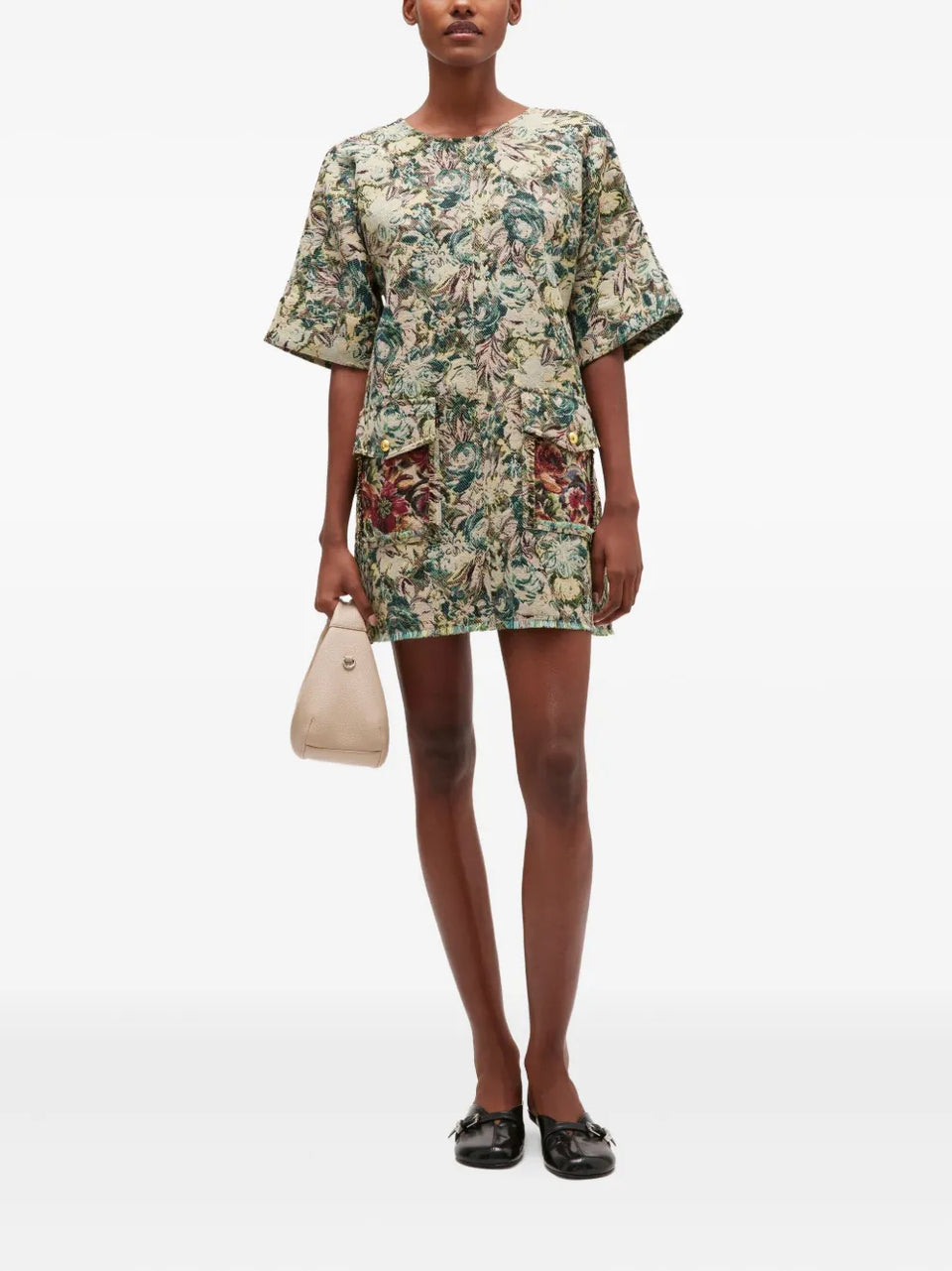 floral-print pocket mini dress