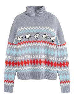snoopy ski roll neck sweater