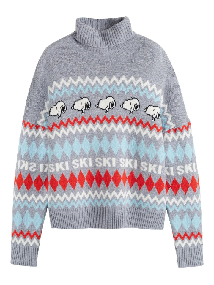 snoopy ski roll neck sweater