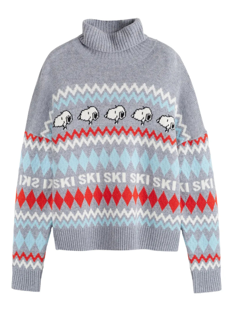 snoopy ski roll neck sweater