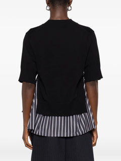 layered striped knit top