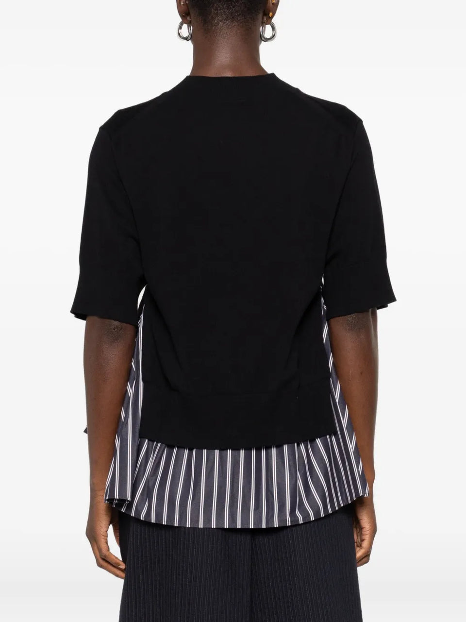 layered striped knit top