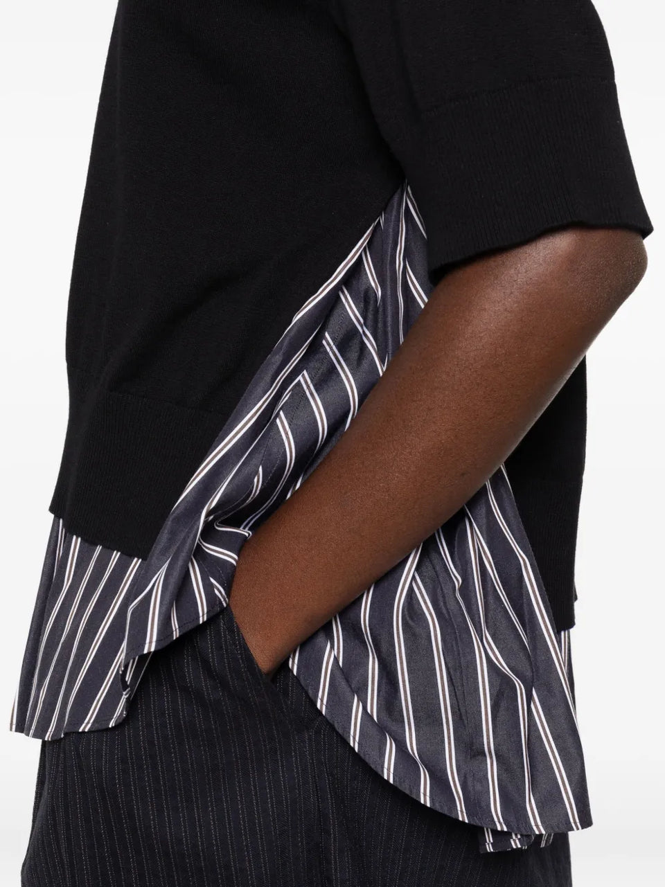 layered striped knit top