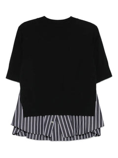 layered striped knit top