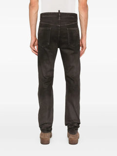 Bull Leatherette faded-patchwork jeans