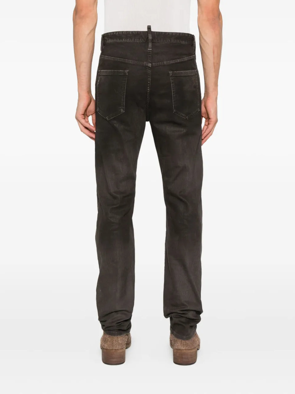 Bull Leatherette faded-patchwork jeans