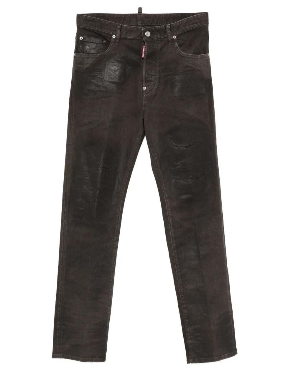 Bull Leatherette faded-patchwork jeans