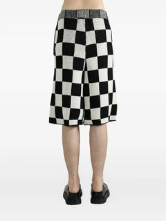 Nora Lite Creatures check-pattern embroidered shorts