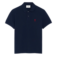 Navy Cotton Ami de Coeur Polo Shirt Ami de Coeur polo shirt in organic cotton pique