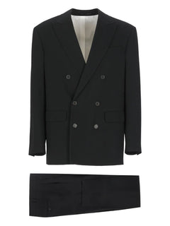 double-breasted peak-lapel suit