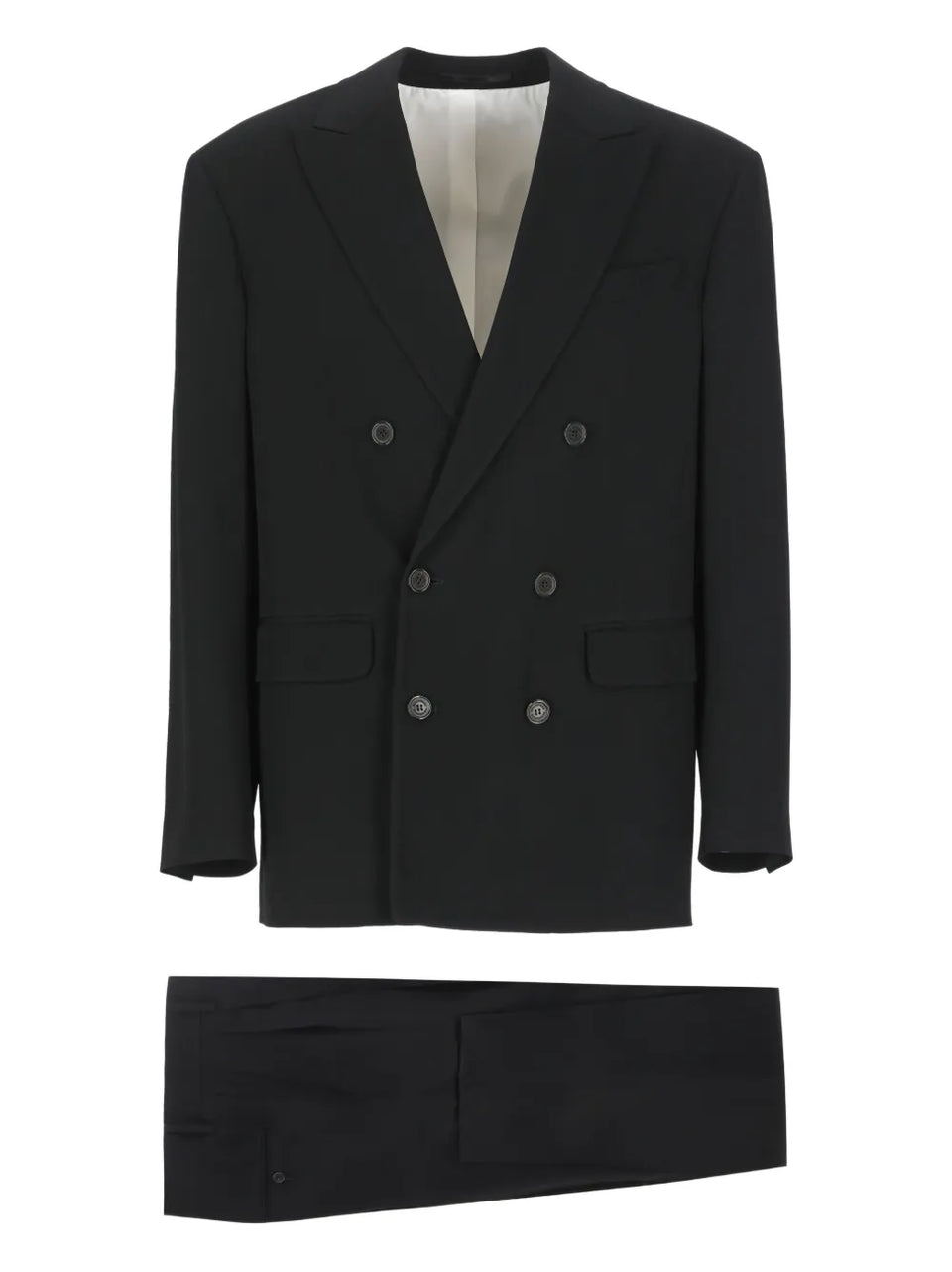 double-breasted peak-lapel suit