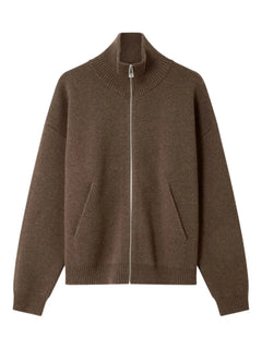 Core zipped high-neck cardigan