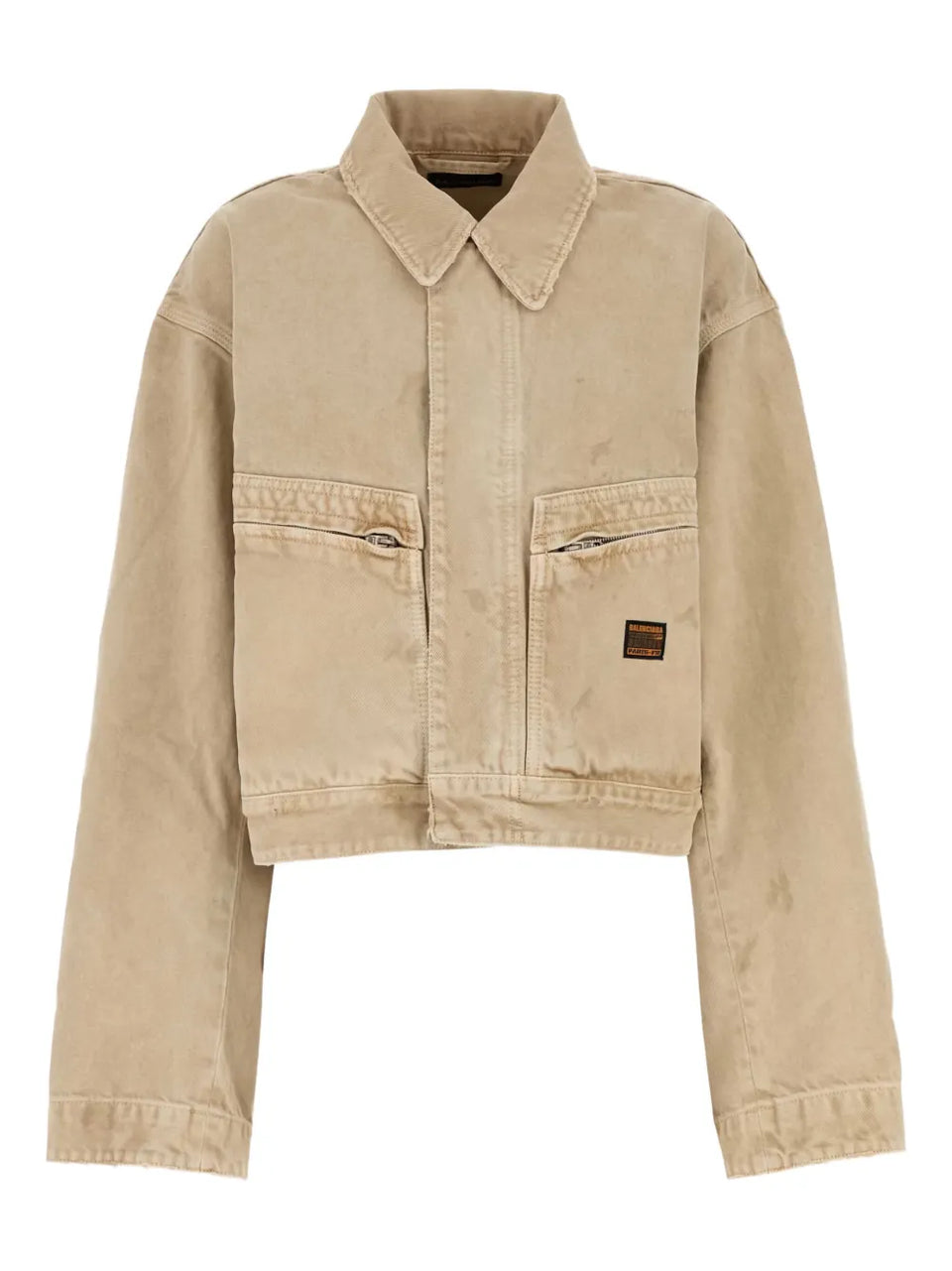 zipped-pocket long-sleeves denim jacket