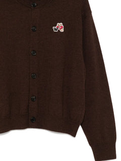 bear-embroidered cardigan