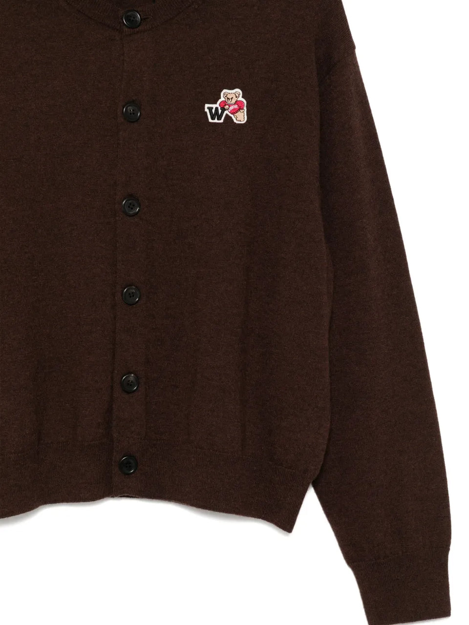 bear-embroidered cardigan