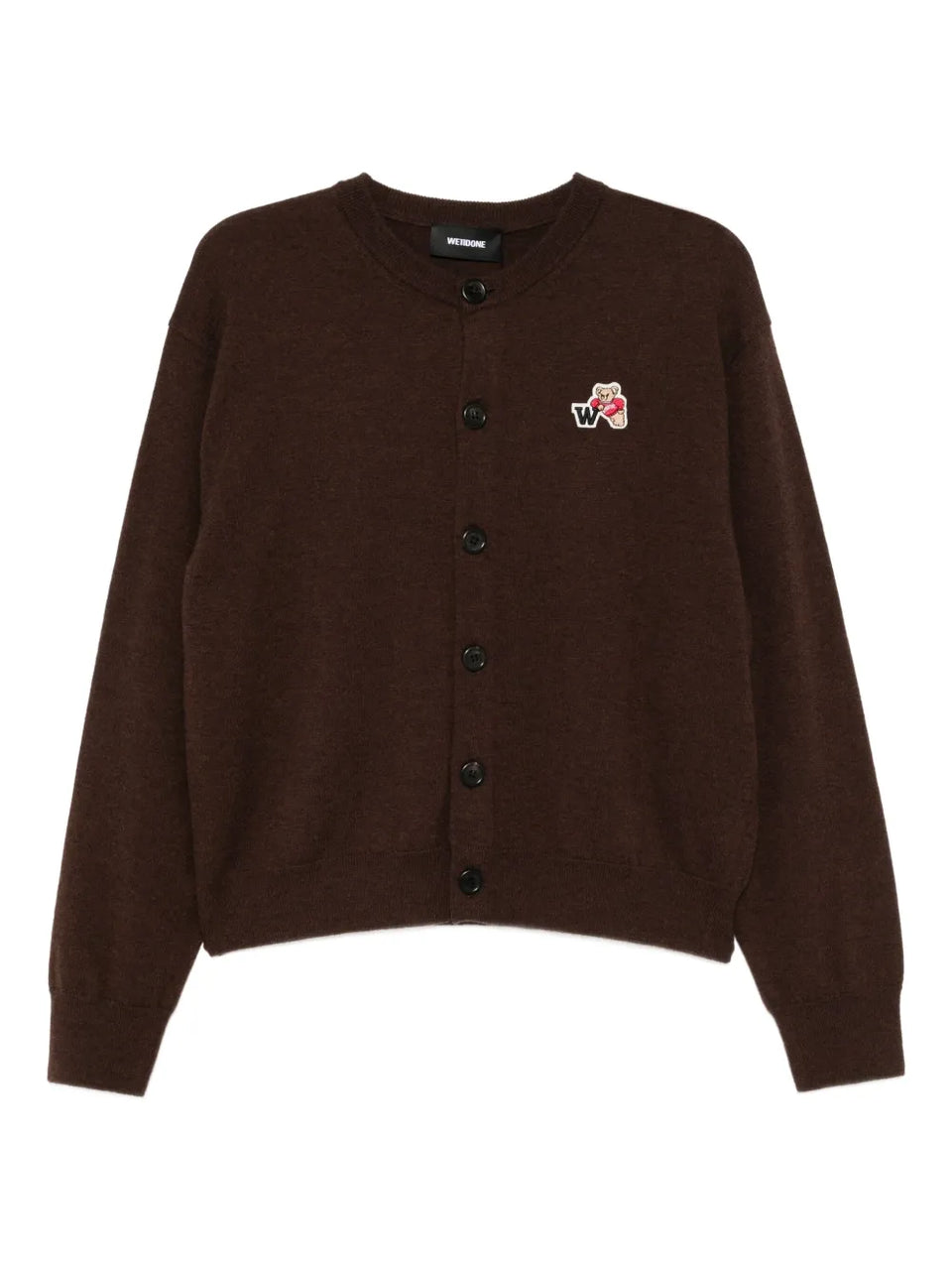 bear-embroidered cardigan