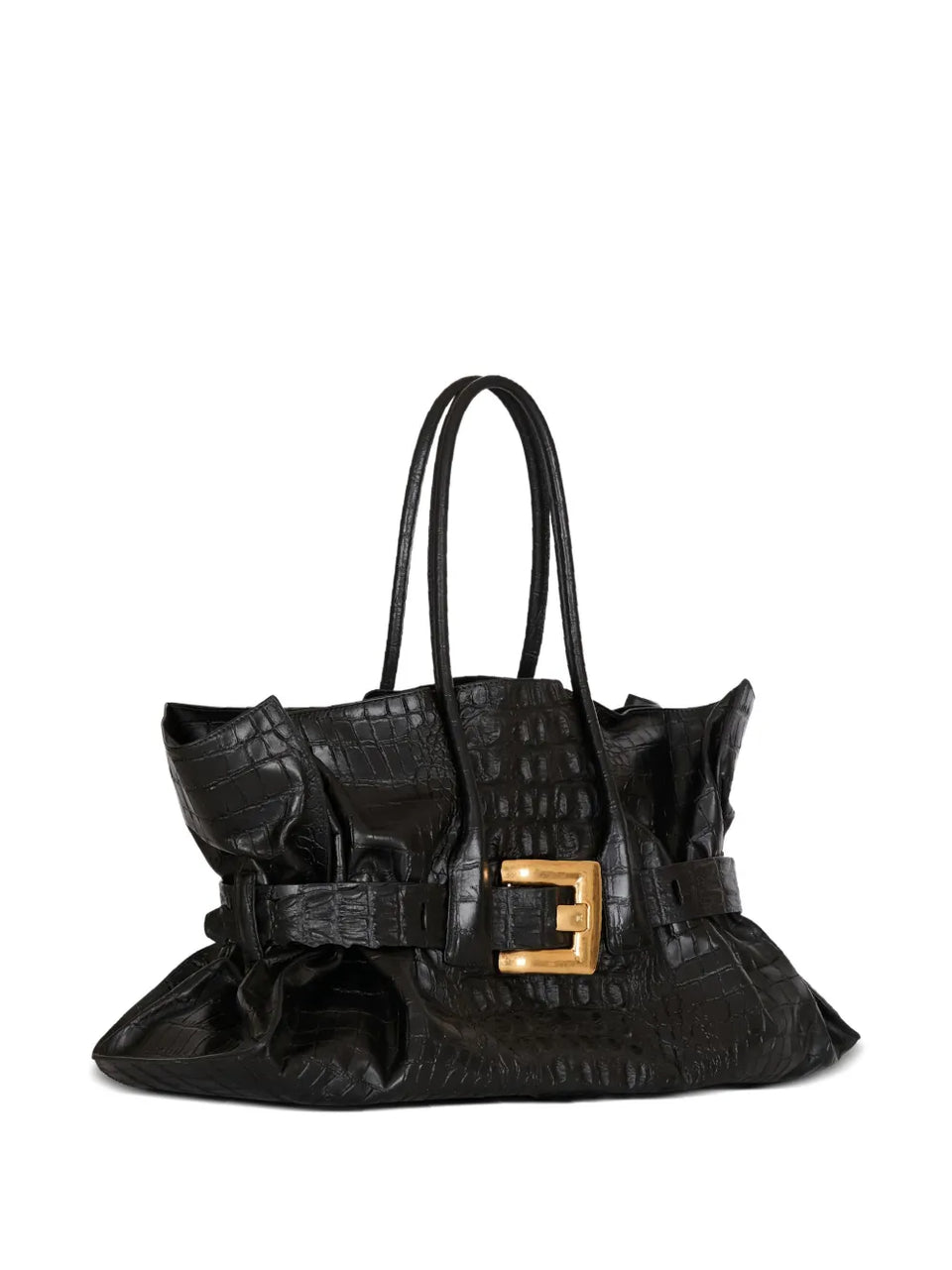 XL Anthem embossed-crocodile buckle tote bag