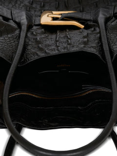 XL Anthem embossed-crocodile buckle tote bag