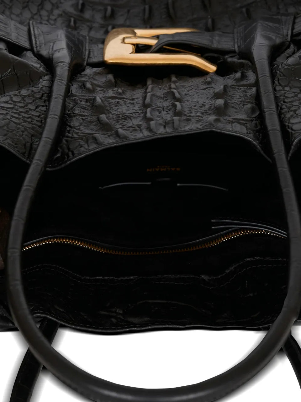 XL Anthem embossed-crocodile buckle tote bag