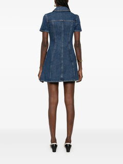 button-fastening denim dress