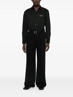 logo-plaque cotton shirt