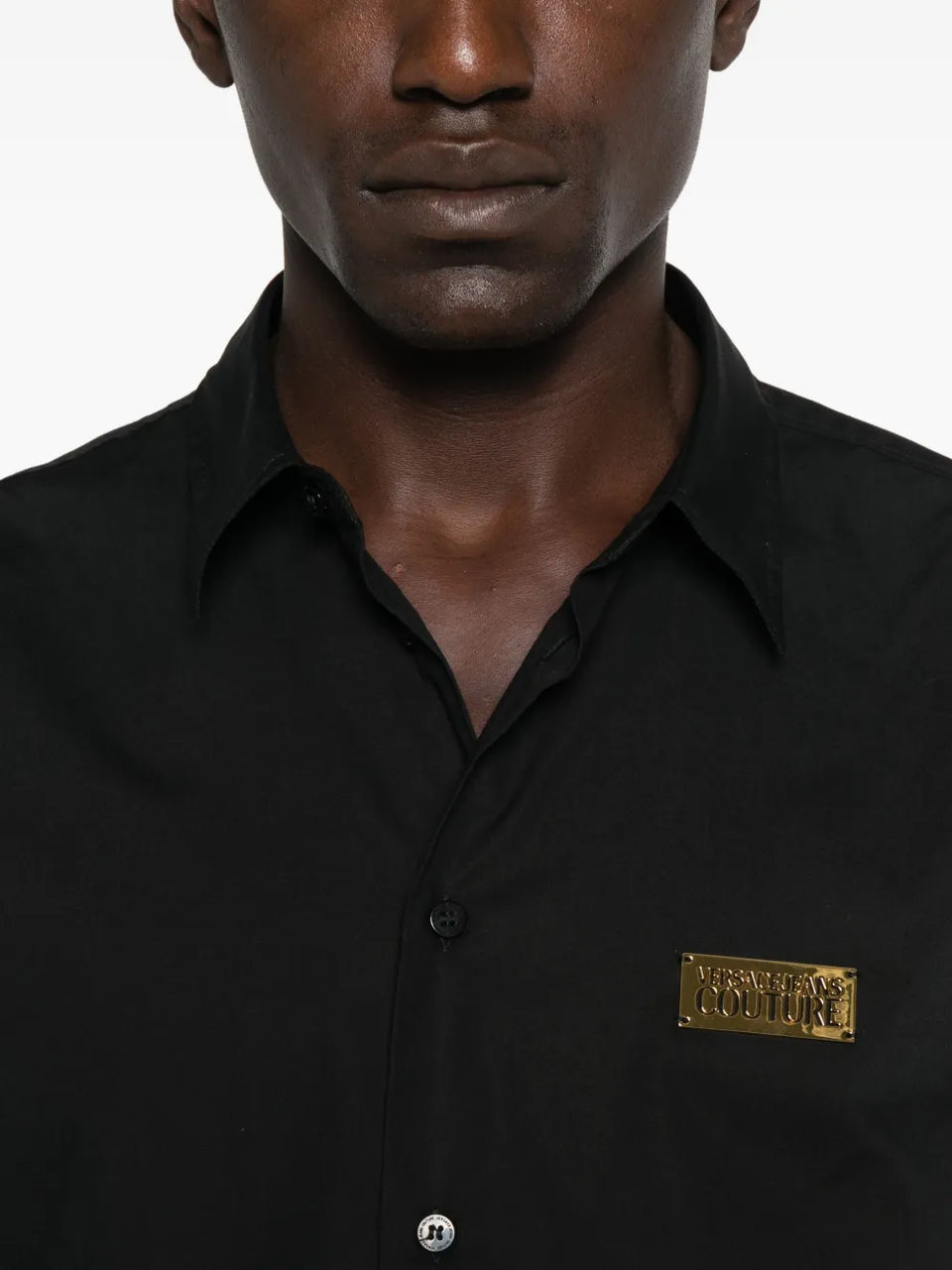 logo-plaque cotton shirt