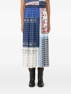 Luna printed pleated midi skirt