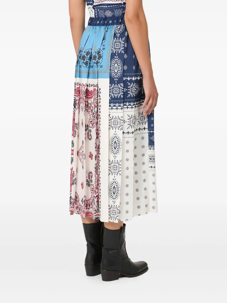 Luna printed pleated midi skirt